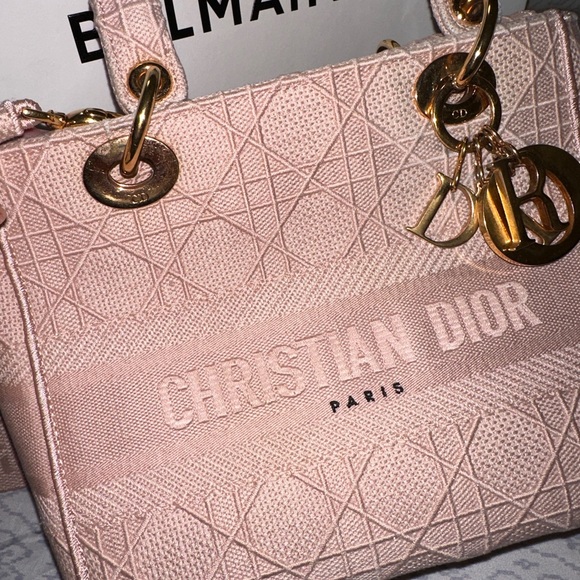 Christian Dior Lady Dior pink canvass medium - Picture 3 of 9